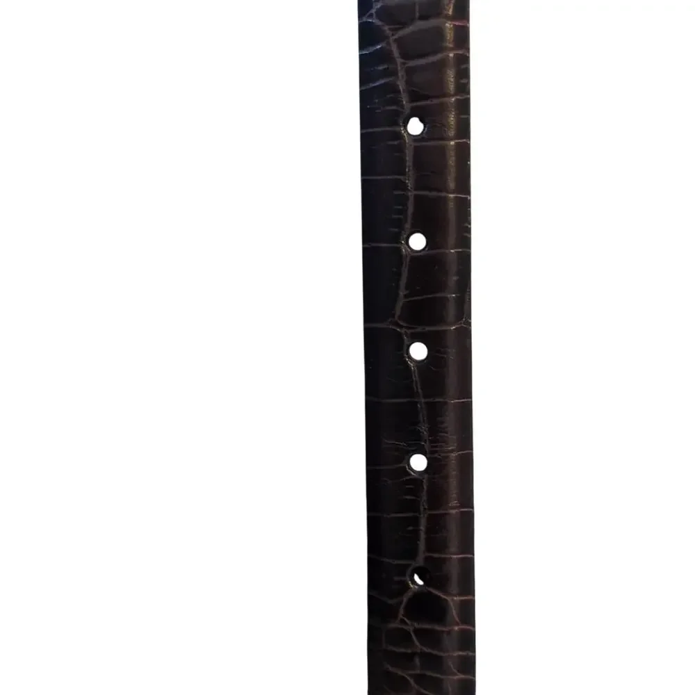 Brighton Classic Brown Textured Leather Belt with Silver Tone Hardware Size 30